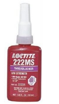 LOCTITE 222MS LOW STRENGTH THREADLOCKER known as LOCTITE® 222MS™ THREADLOCKER 22231,LOW STRENGTH