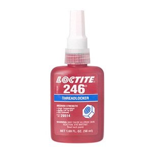 246 Threadlocker High Temp/Med Strength Oil Tolerant 29514, 50 mL bottle